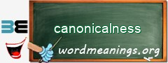 WordMeaning blackboard for canonicalness